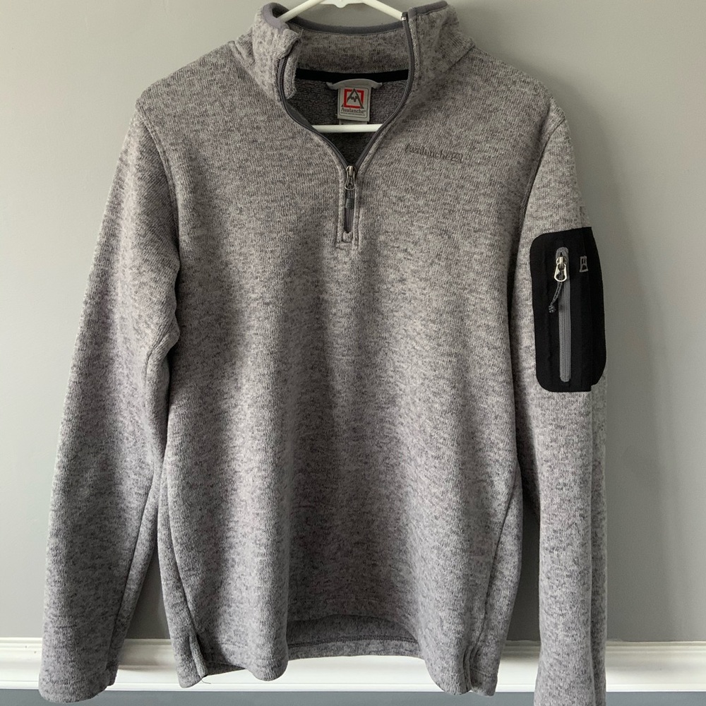 Grey, wool quarter-zip